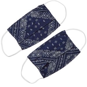 American Mask Project Set of 2 Cloth Face Mask Navy bandana